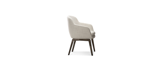 BELT Gepolsterter Stuhl aus Stoff mit Armlehnen By Minotti