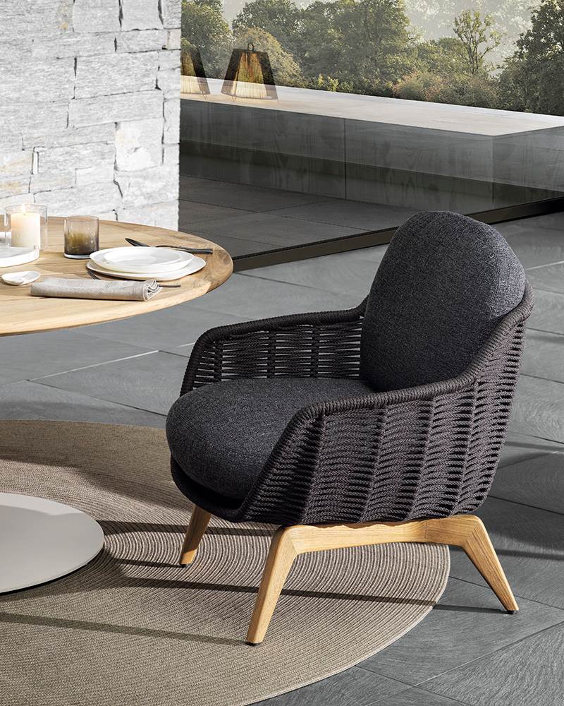 Belt Cord Outdoor Lounge Armchair, Minotti