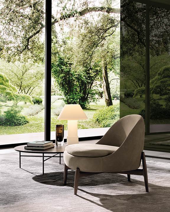 Minotti ミノッティ PARKER パーカー ラウンジチェア 120万 ① こんな空間に住みたい！ ミノッティが提案する、センス薫る邸宅の